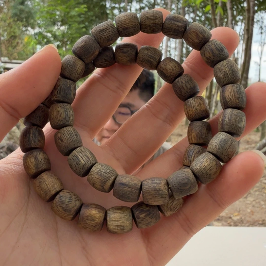 沉香碎屑沉香惠州料鼓珠单圈9*8 多样性发一