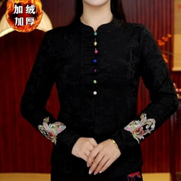 [绣鸾] 江江高定新中式彩色扣子百搭打底衫