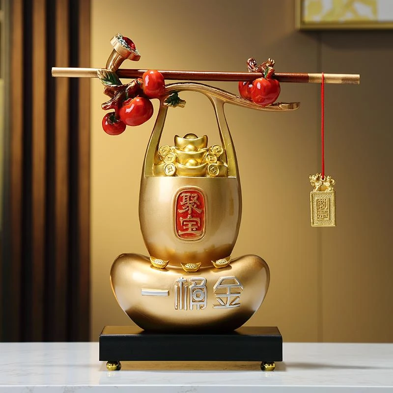 新中式一桶金称心如意摆件貔貅元宝家里聚财客厅电视机酒柜装饰品