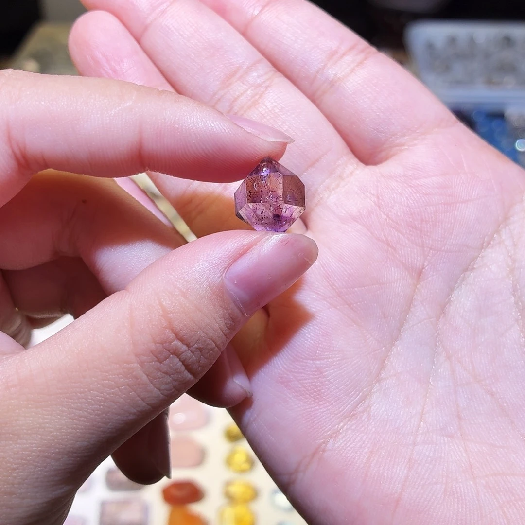 水晶吊坠(不含链)未镶嵌紫超七  随形 打孔定制不退换