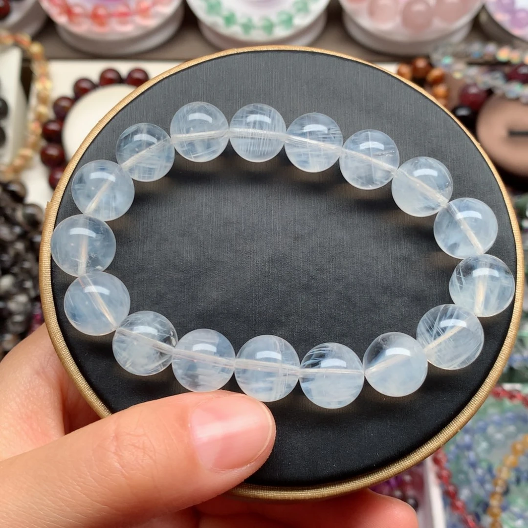 水晶未镶嵌手链蓝针12