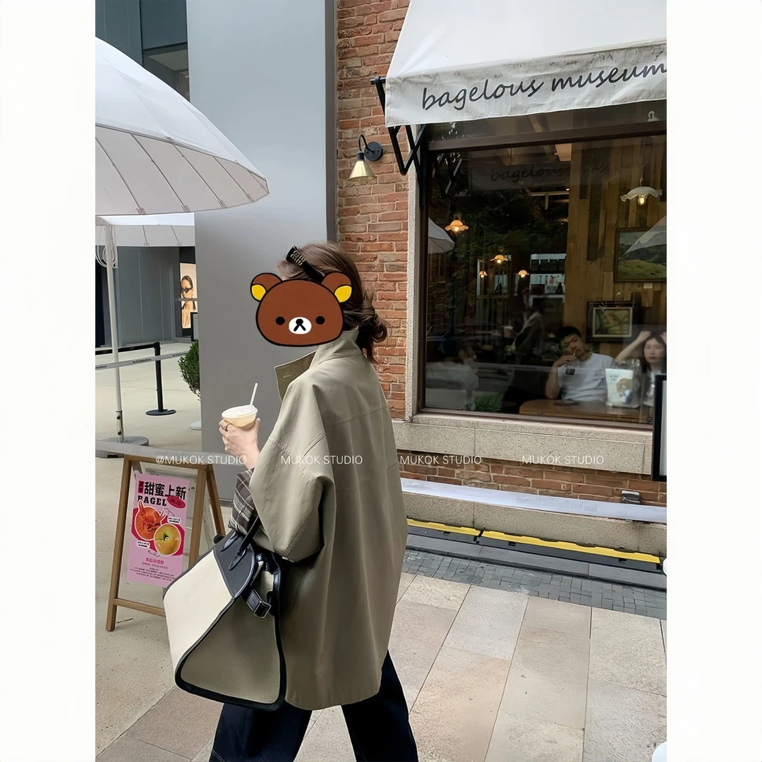 风衣女2025春秋新款高级感气质休闲收腰宽松中长款过膝英伦风外套