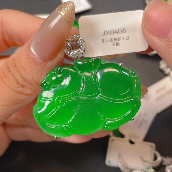 【闪购商品】翡翠银S925镶嵌颈饰翡翠