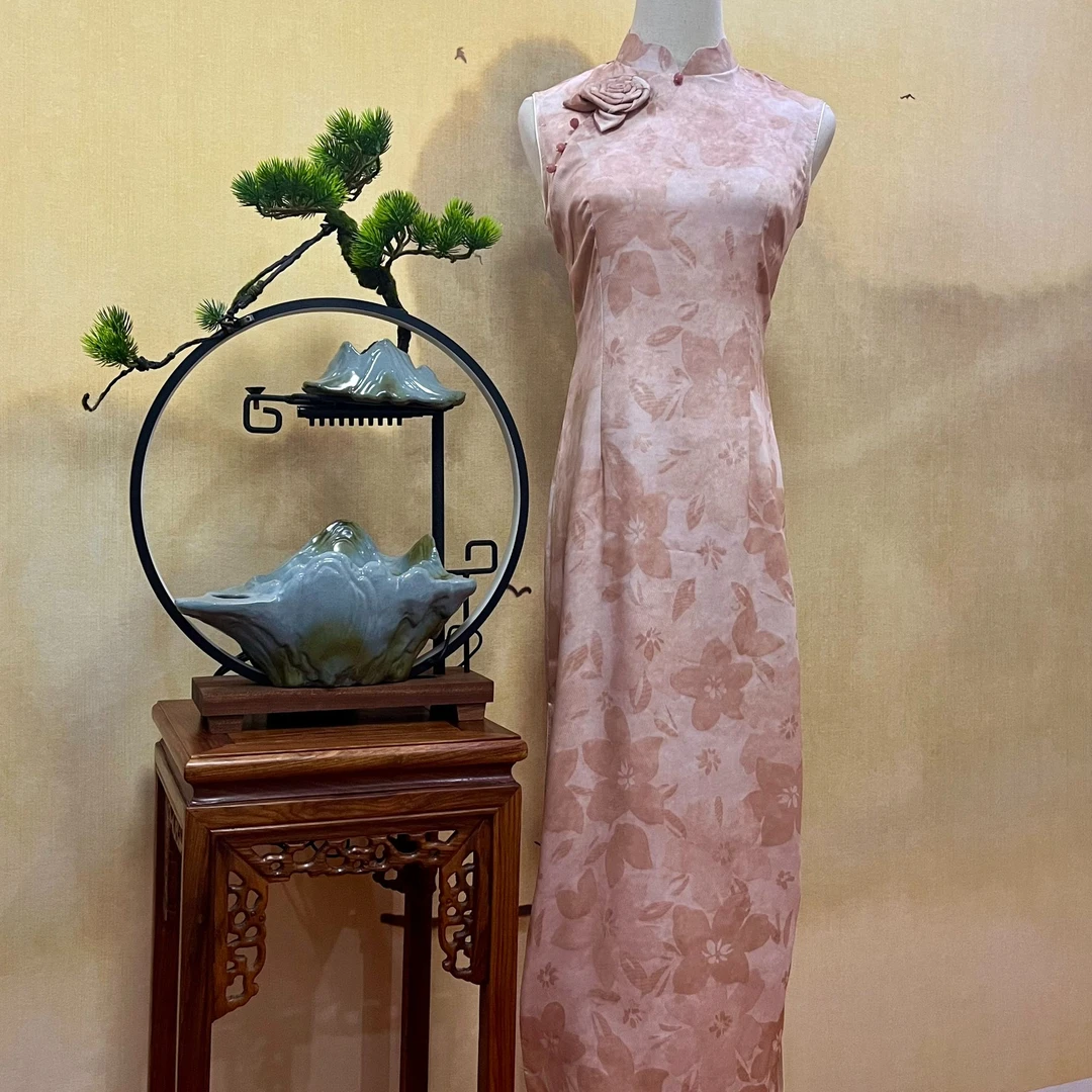 【烟笼棠】朦胧意境美淡淡肉粉色日常旗袍