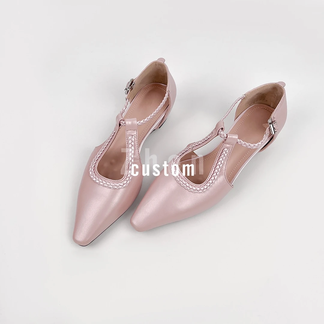 Lucky-卫轶-4.5CM盛夏编织带细带面包垫软底包头凉鞋