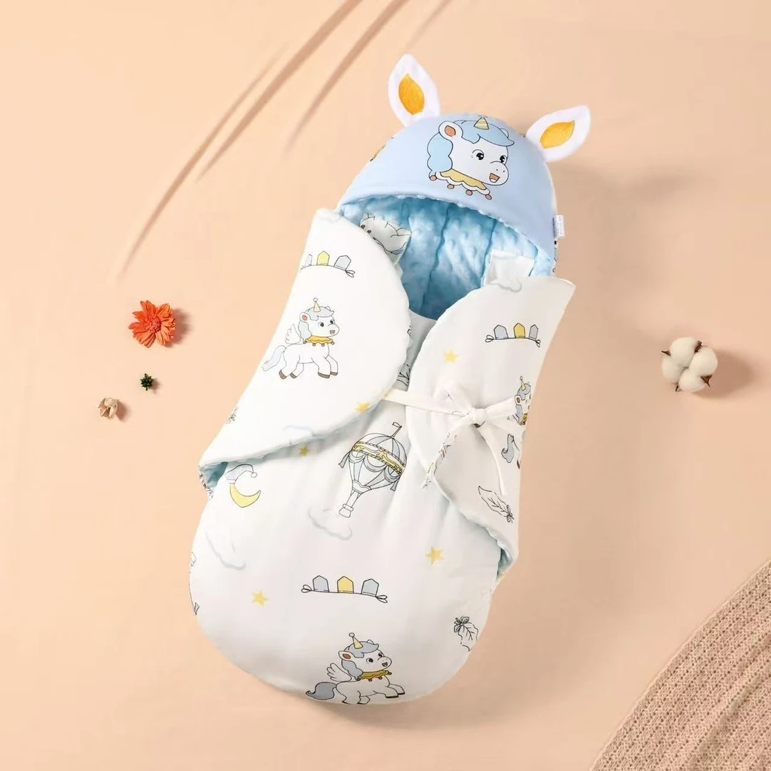 新生儿包被纯棉防踢被睡袋春秋冬季加厚宝宝抱被婴儿防惊跳包裹单