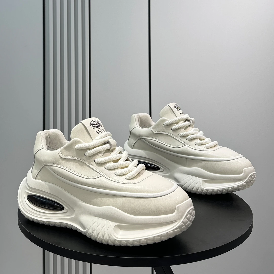 法莎尼亚黑武士男鞋2025新款潮牌小众厚底内增高运动休闲鞋老爹鞋