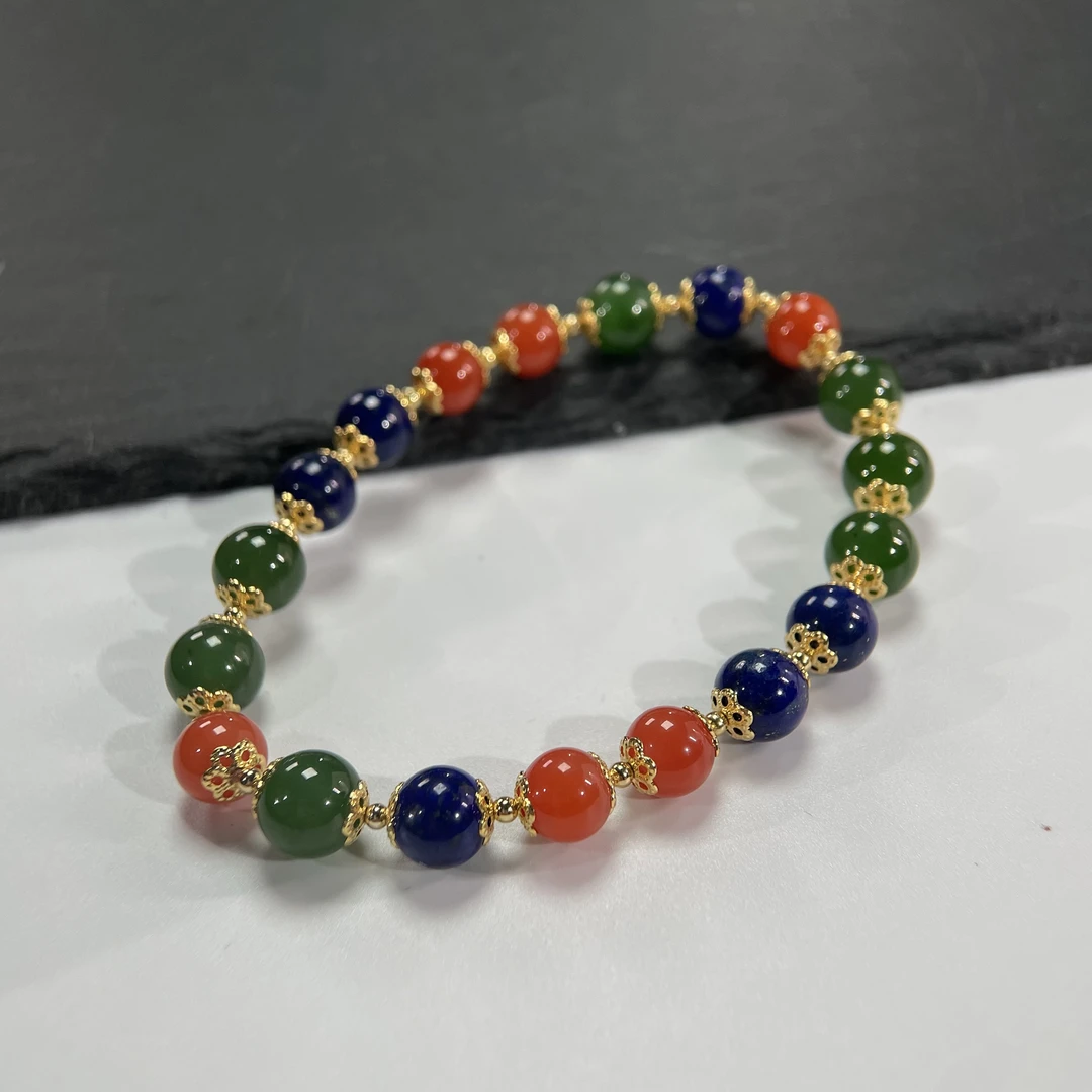 碧玉青金南红手串 KT25071532