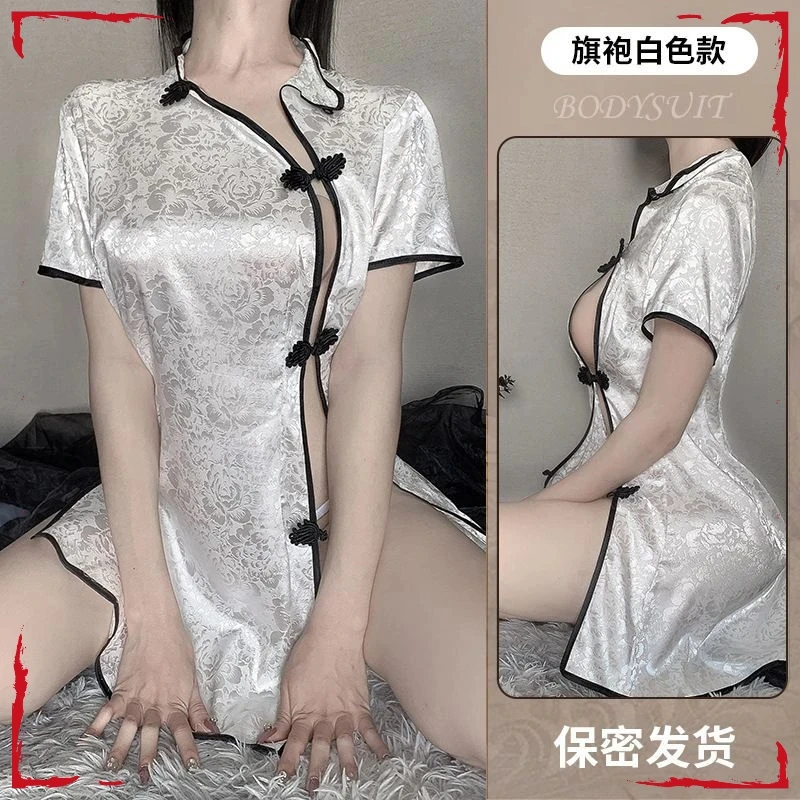 很辣衣服的包臀超辣短裙修身模特惊艳ol妖女裙战衣性感居家妖战袍