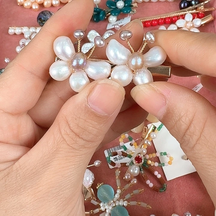 淡水珍珠发饰未镶嵌