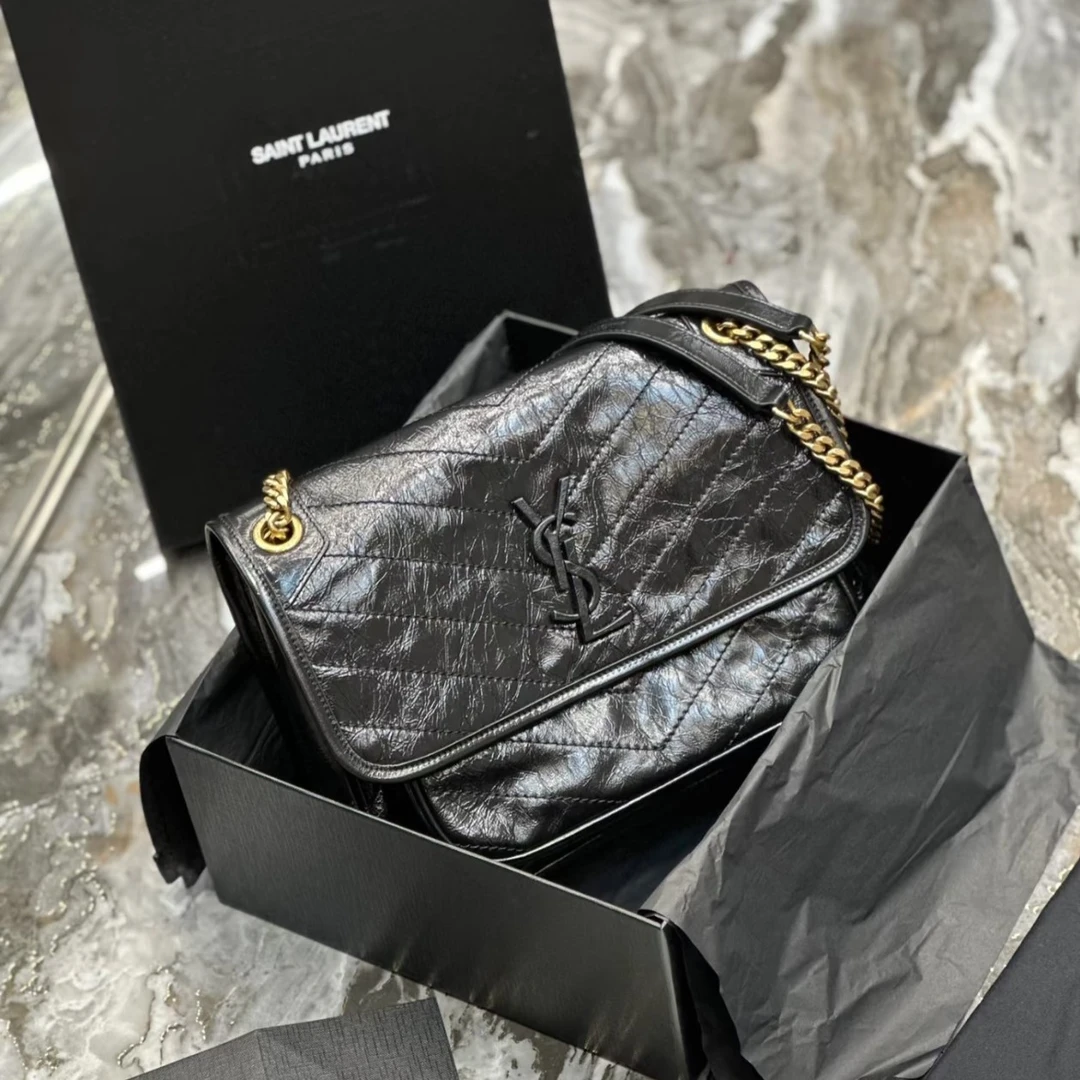 99新 YSL/圣罗兰 YSL黑色Niki中号 25110125-03