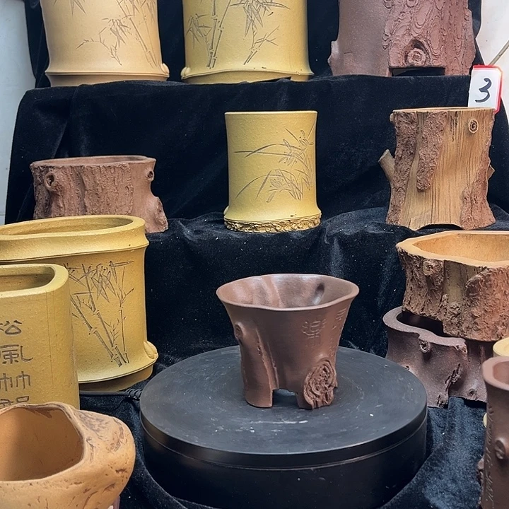 泥塑全手工制作树桩花盆