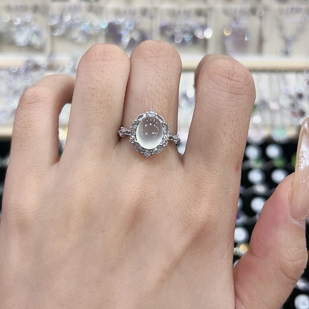 小***鱼岫玉银S925镶嵌戒指