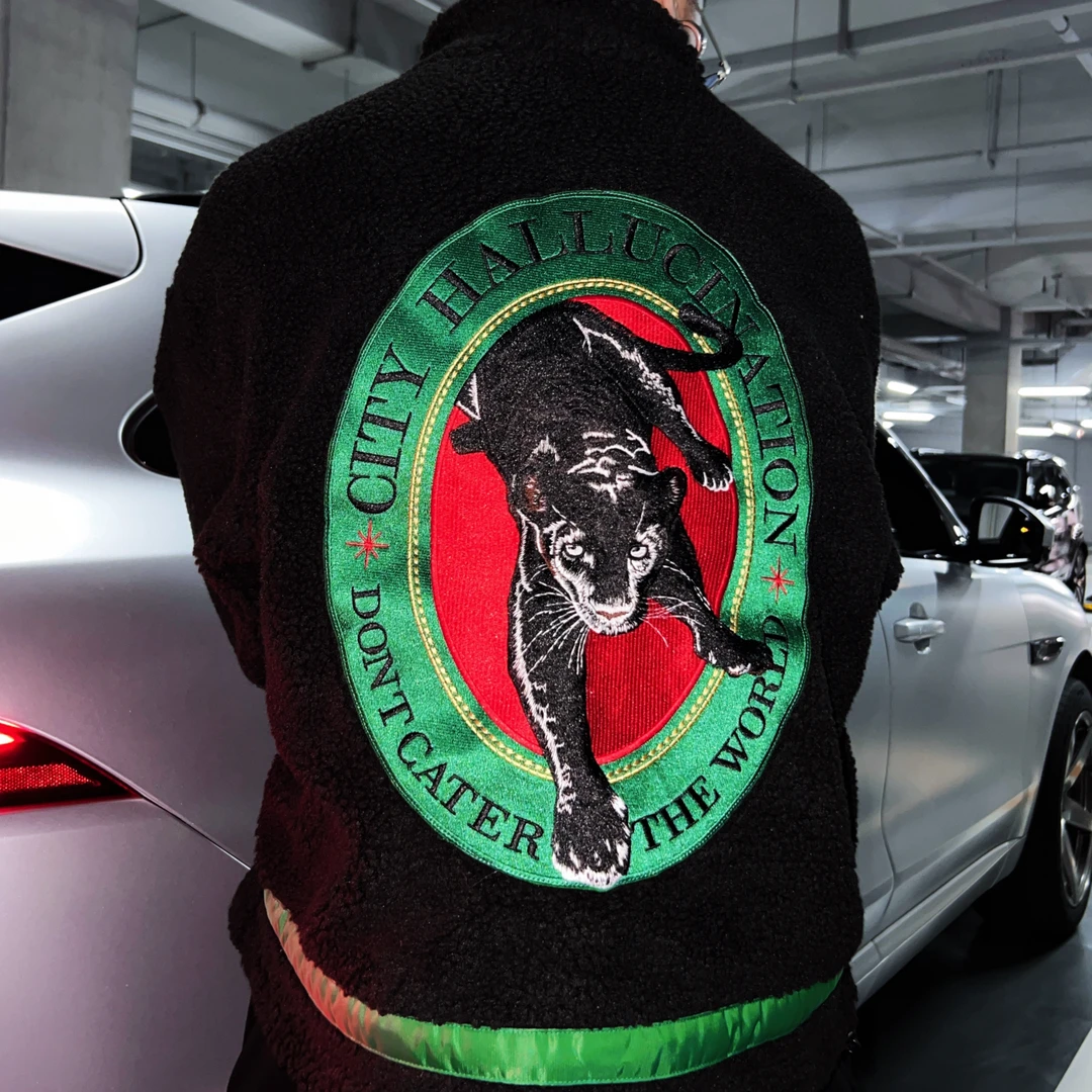 CityHallucination2.0〔豹徒〕冬季重磅羊羔绒重工刺绣保暖棉服外套