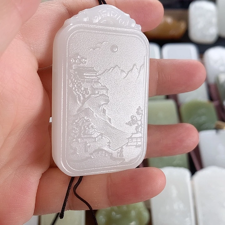 长石玉未镶嵌牌子方解石玉