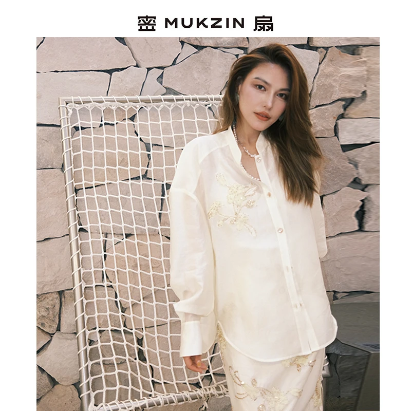 「满陇桂雨」////天丝重工刺绣 透气！柔顺！飘逸！//密扇新中式套装