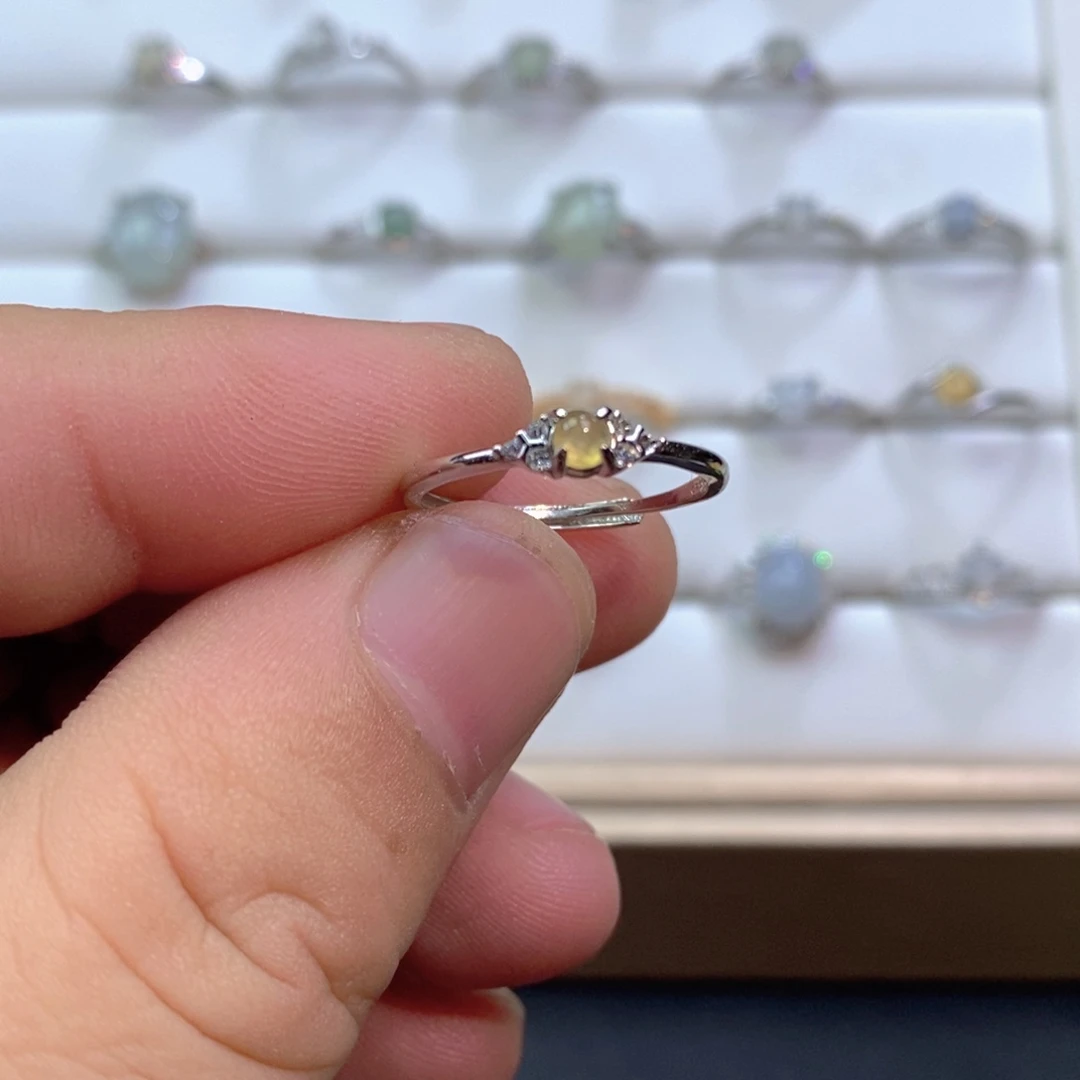 翡翠银S925镶嵌戒指