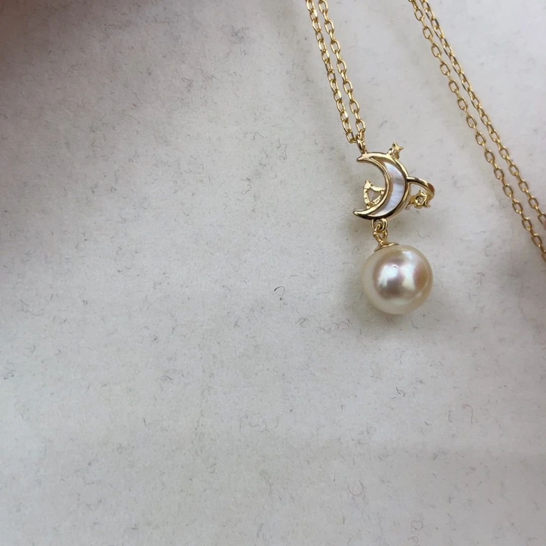 海水珍珠银S925镶嵌颈饰