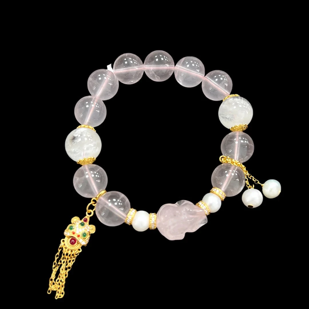 6526粉水晶手串孤品