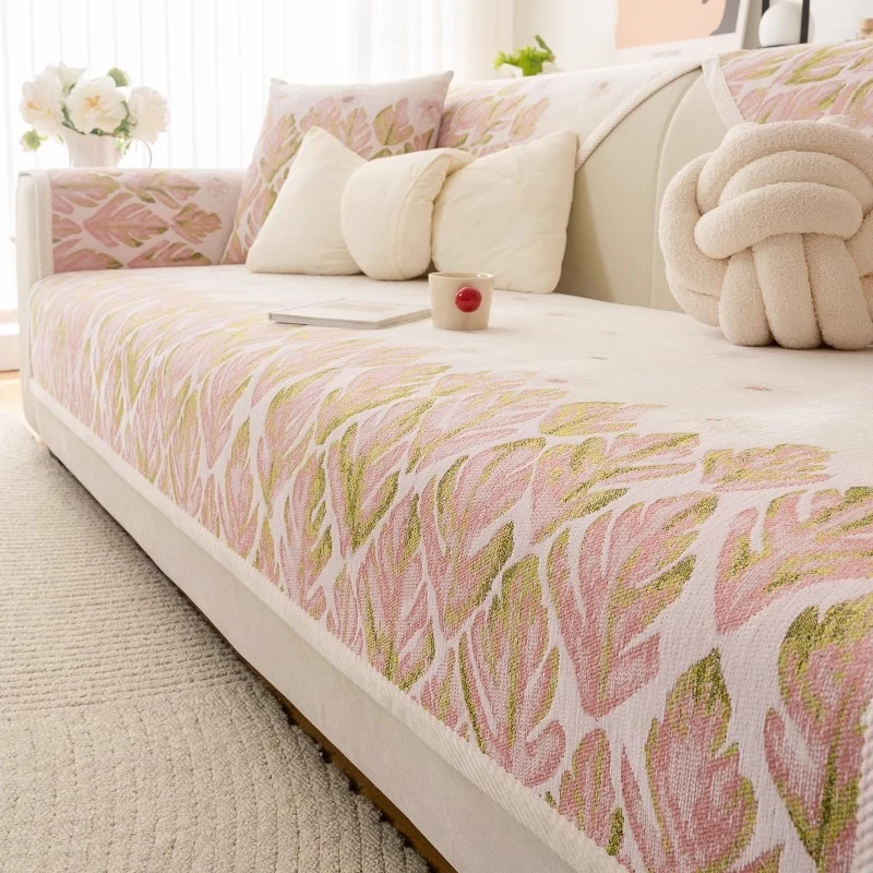 虹原风尚雪尼尔沙发垫2025新款通用防滑皮沙发垫高级感直排盖布套