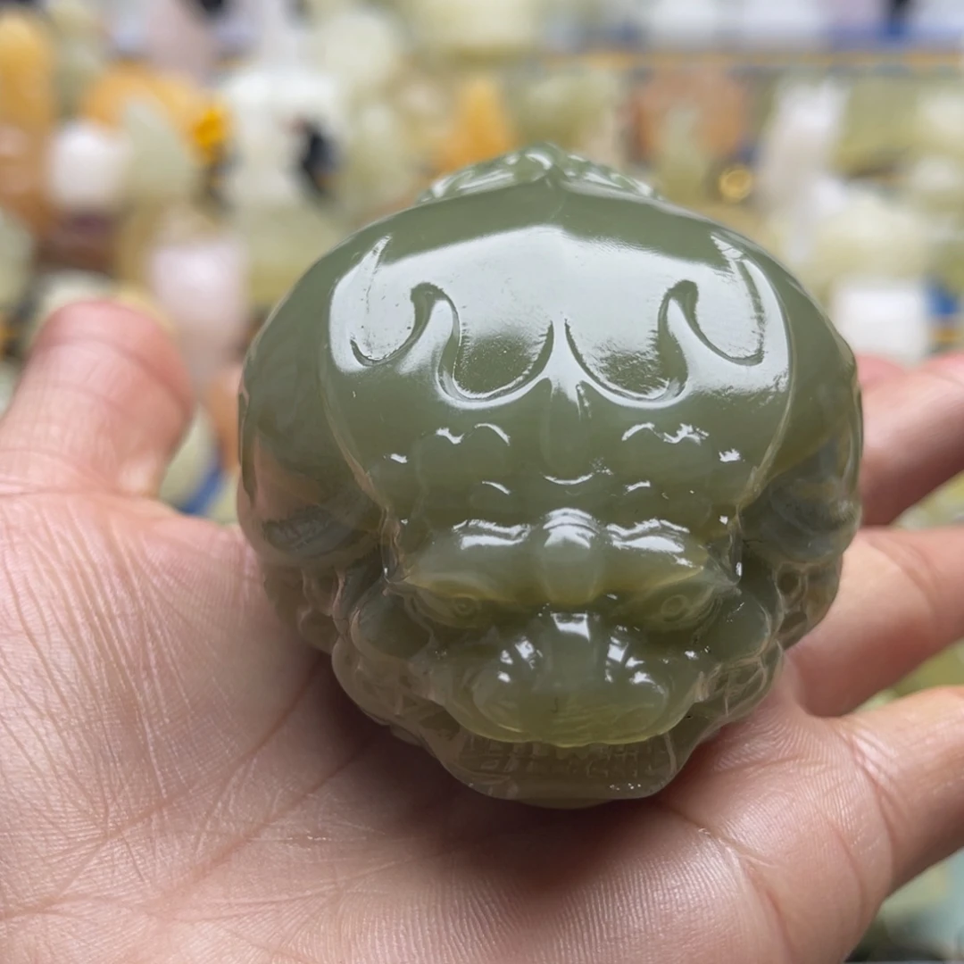 冬***)玉天然桌面小摆件