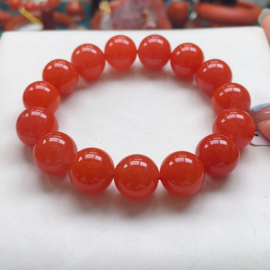 南红玛瑙未镶嵌毕业级保山南红单圈13+mm