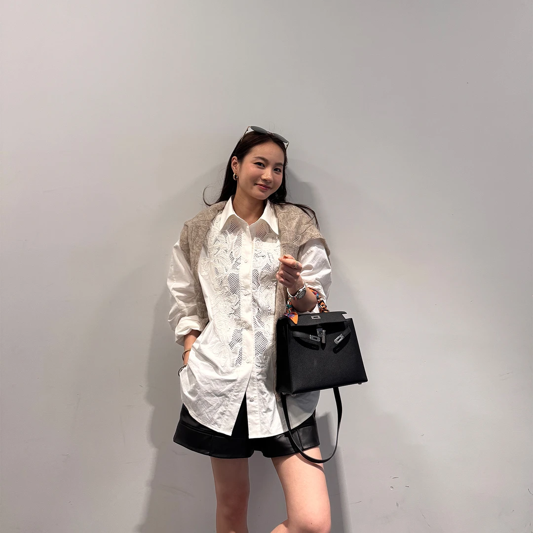 KEEP KAPU靠谱【伊甸园】亚麻棉重工绣花网格盘花衬衫KP253424