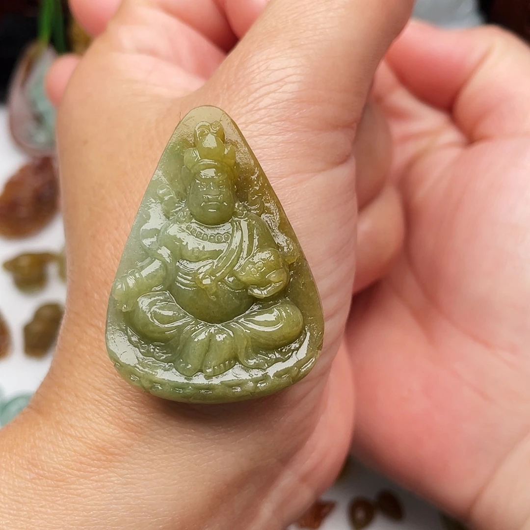 定制翡翠未镶嵌天然翡翠黄财神