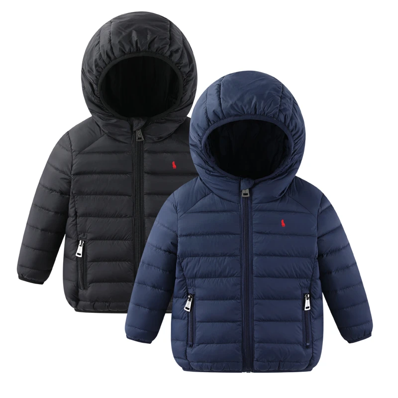 110男女童轻便羽绒 小马拉链开衫连帽外套 秋冬上衣