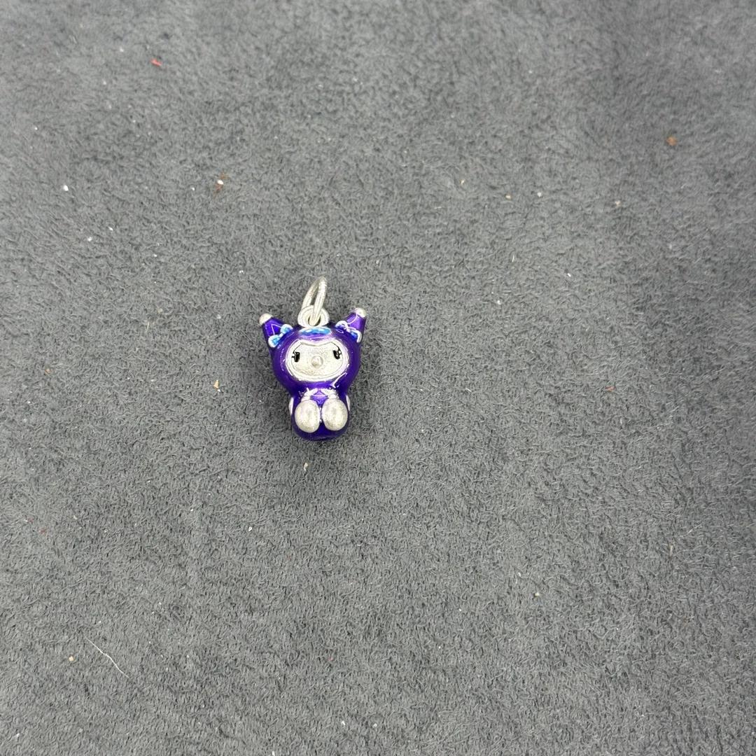 吊坠足银 足银库洛米吊坠紫色不带链-3511