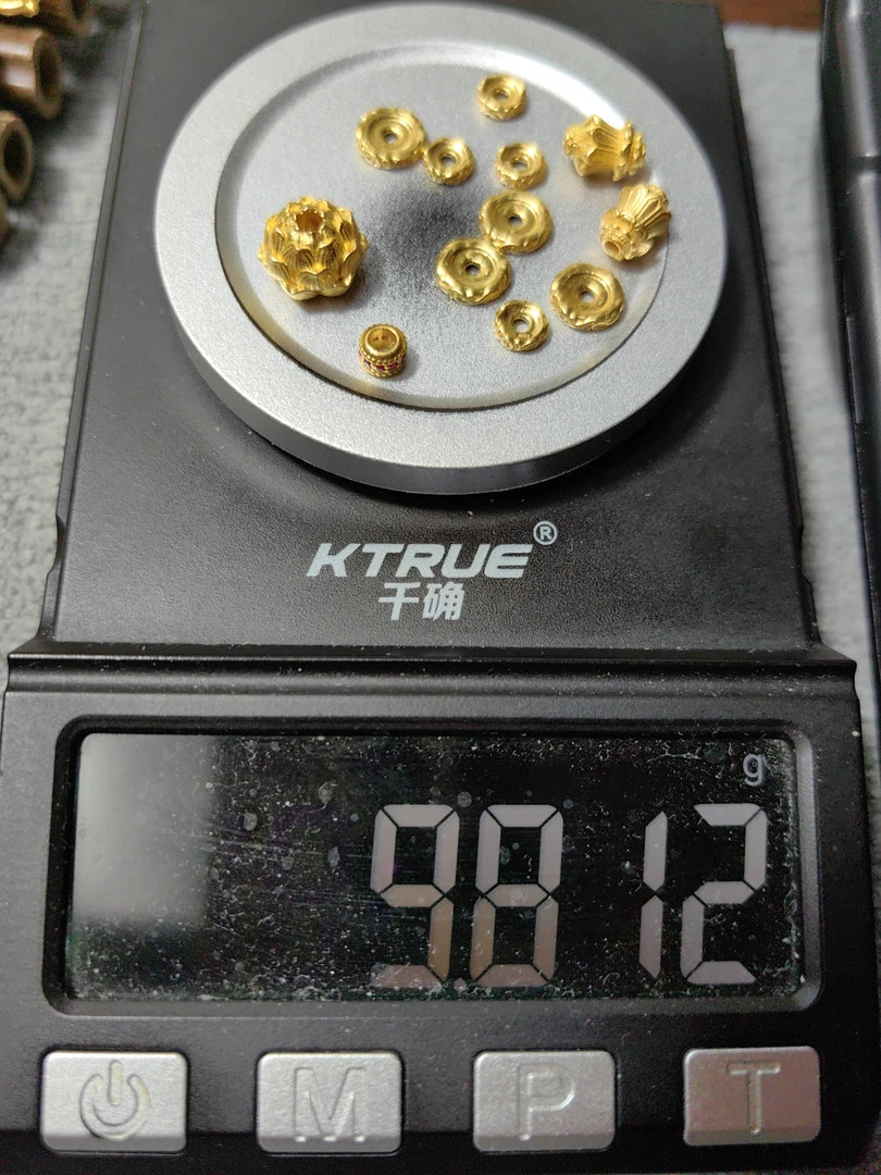足金999莲花背云弟子珠黄金手串配饰