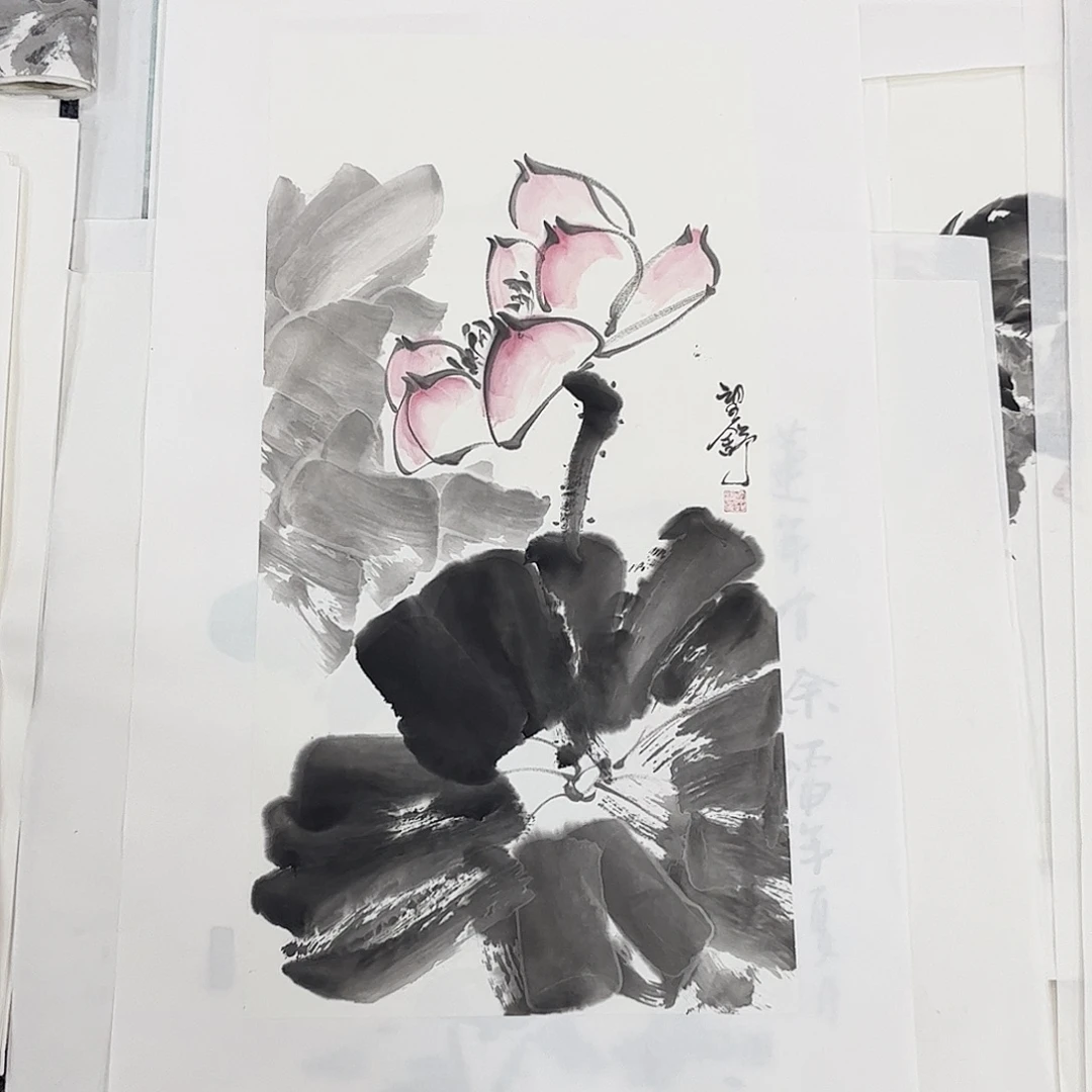 国画望舒老师四尺四开花鸟奇