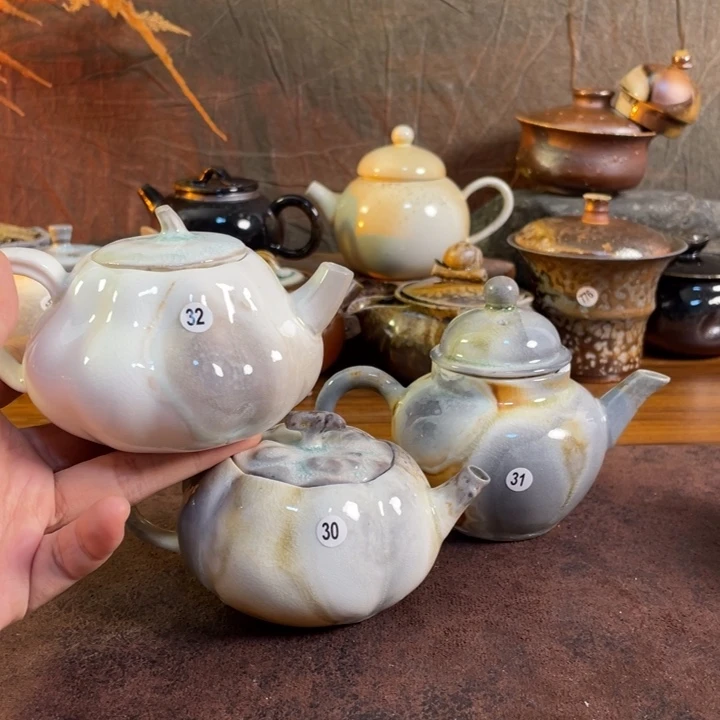 ?****?景德镇柴烧3个小壶32/30/31