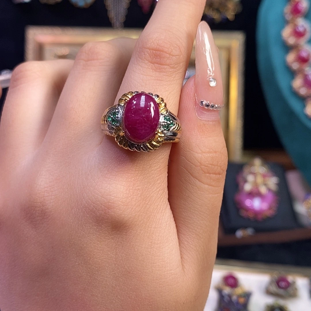 银S925镶嵌红宝石戒指