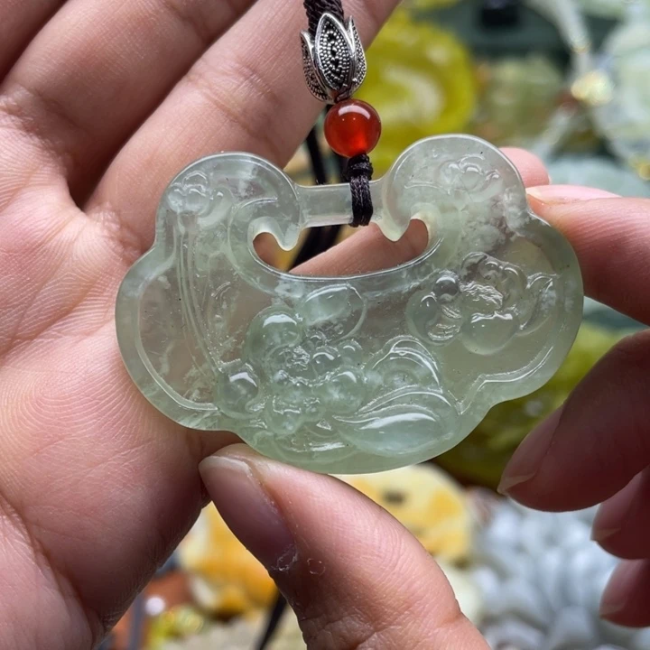 未镶嵌岫玉吊坠毛衣链锁骨链