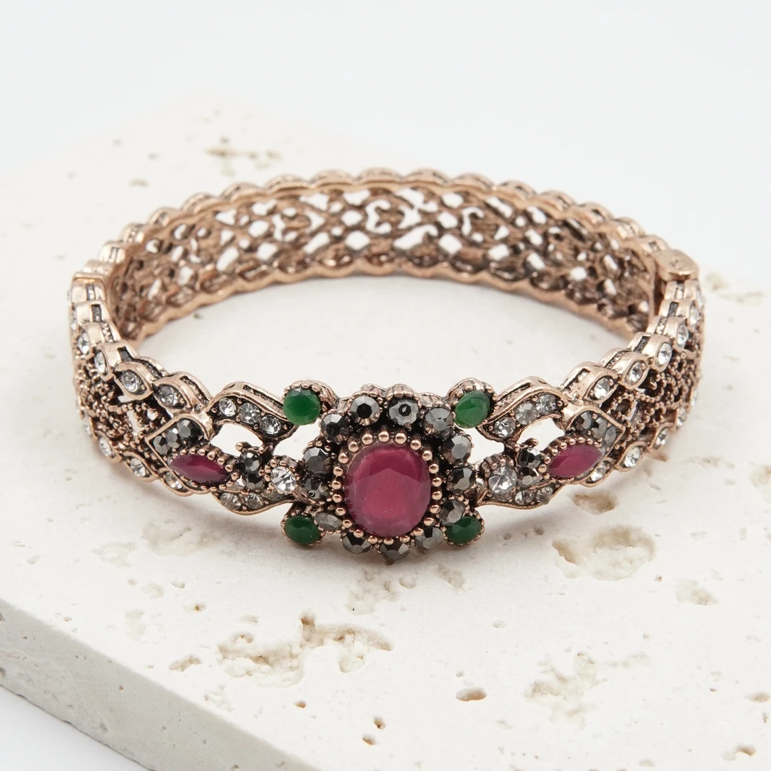 铜合金手镯 翡冷翠手镯 佛罗伦萨花卉纯手作手镯手链C57