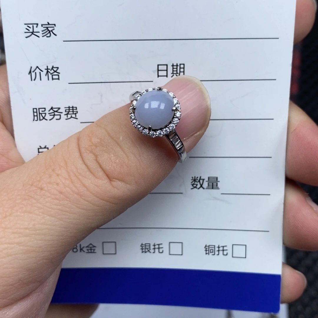 翡翠银S925镶嵌戒指