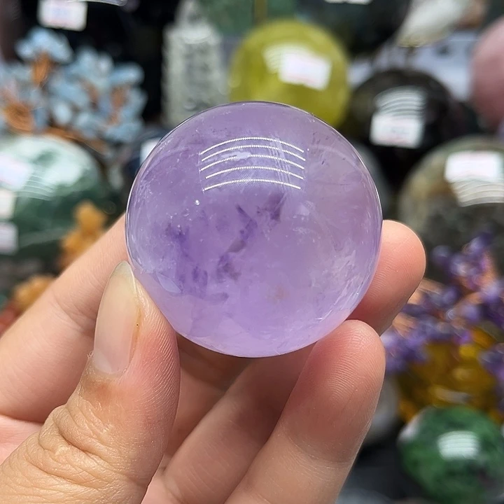 水晶珠宝半成品未镶嵌105克紫水晶球