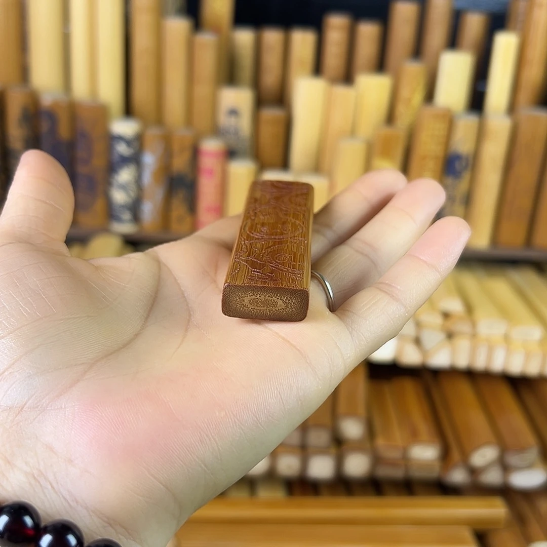 实心玉竹手把件扁