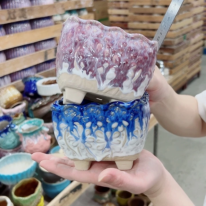 有孔,满10元发货多肉陶瓷花盆