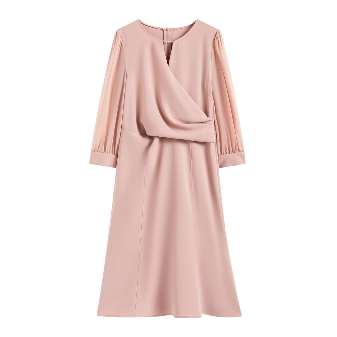 【南油虹姐】2025新款轻奢时尚设计链条收腰连衣裙