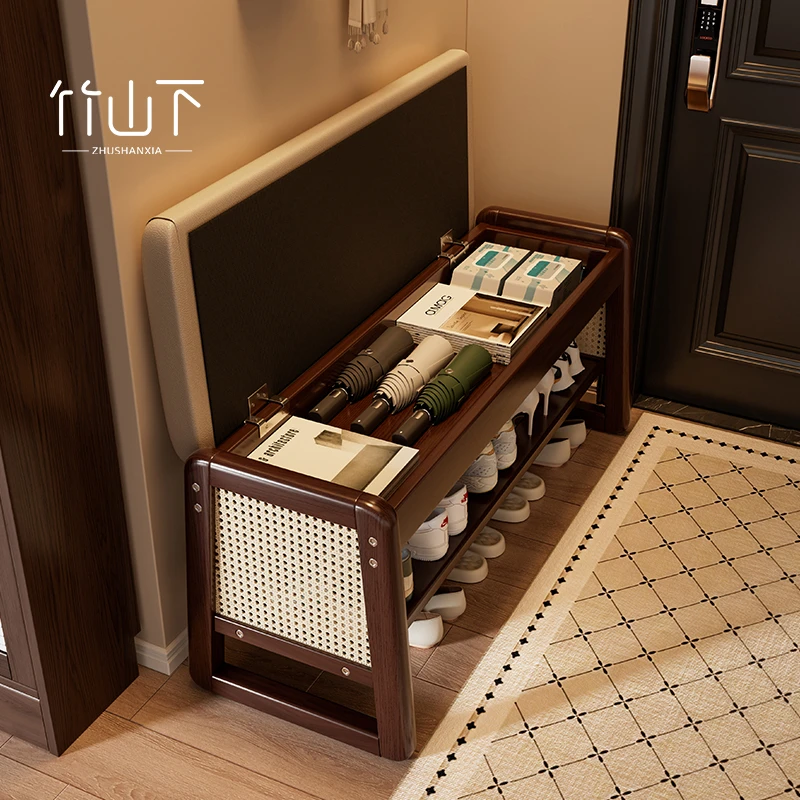 实木换鞋凳门口可坐网红款家用玄关客厅简约轻奢落地可储物穿鞋凳