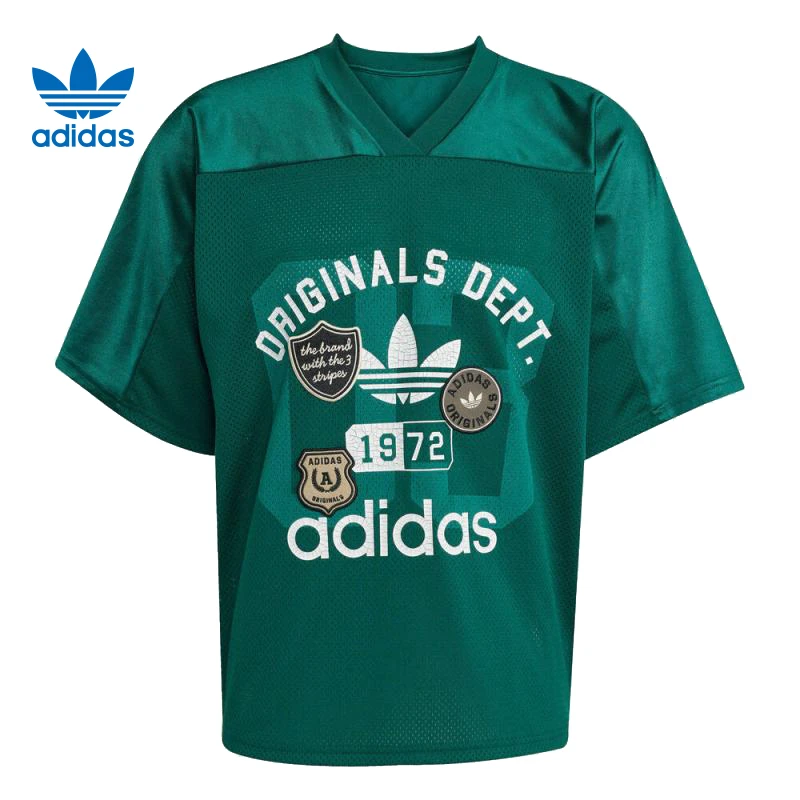 adidas Originals阿迪达斯三叶草男子针织无领短T恤KD6251
