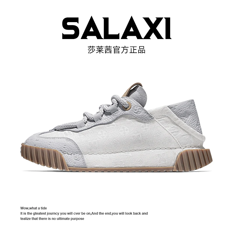 SALAXI【情侣款】2025夏季新品时尚撞色拼接运动鞋高级印花休闲鞋