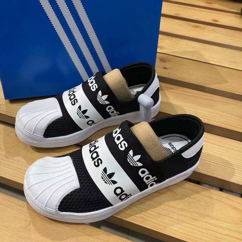 Adidas阿迪达斯EG7885三叶草贝壳头男女凉鞋贝壳鞋大网眼EG7882