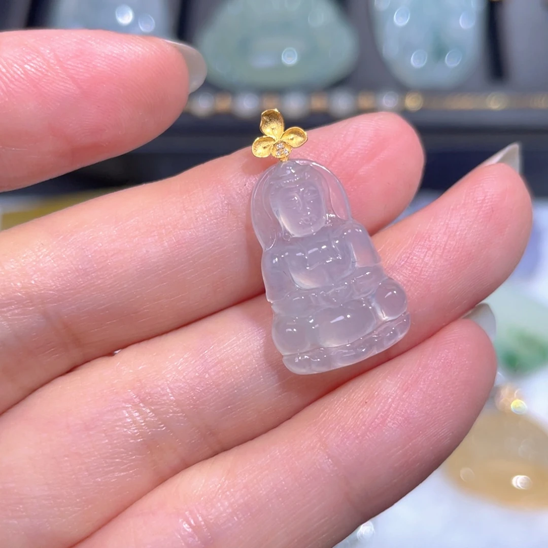 颈饰18K金镶嵌翡翠翡翠