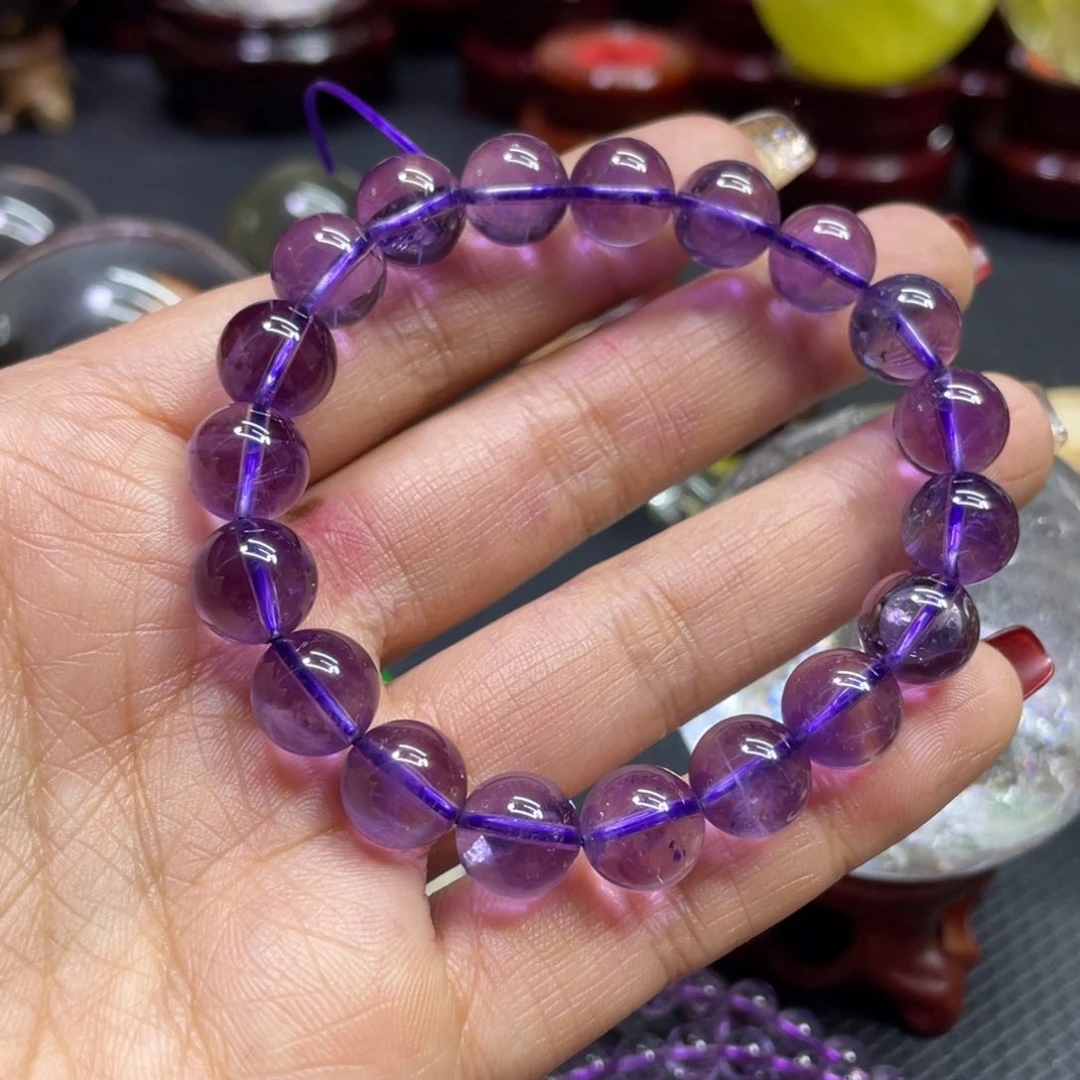 水晶紫水晶手串10mm未镶嵌L****)天然水晶