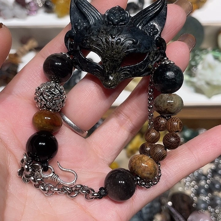 蛇纹石玉合金颈饰