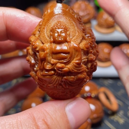 橄榄核手串/手链九龙拜如来单子指环穿配37左右