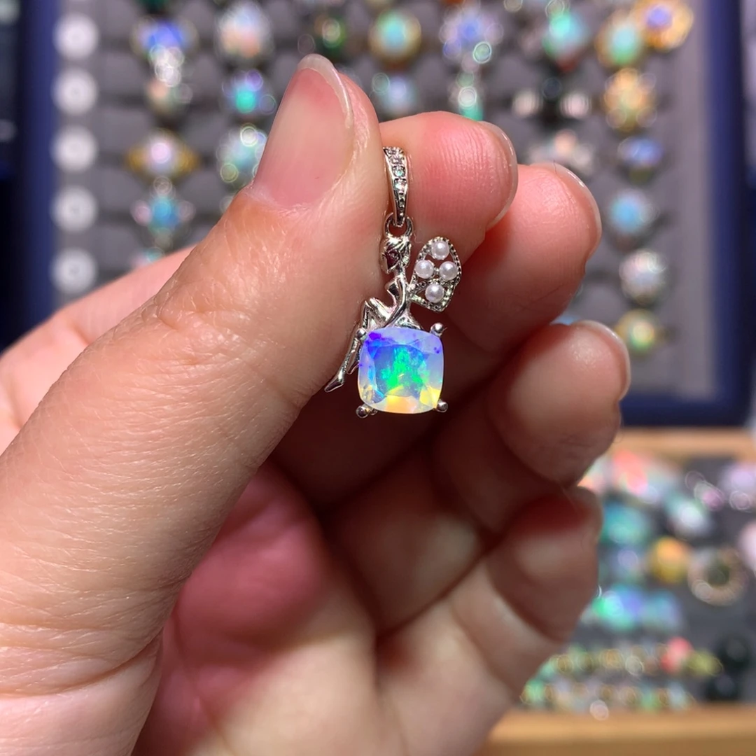 银S925镶嵌欧泊吊坠款式